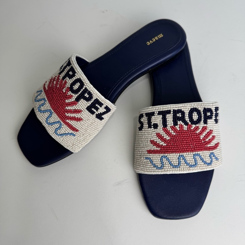 Anthropologie Maeve St. Tropez Beaded Slide Sandals - Picture 5 of 8